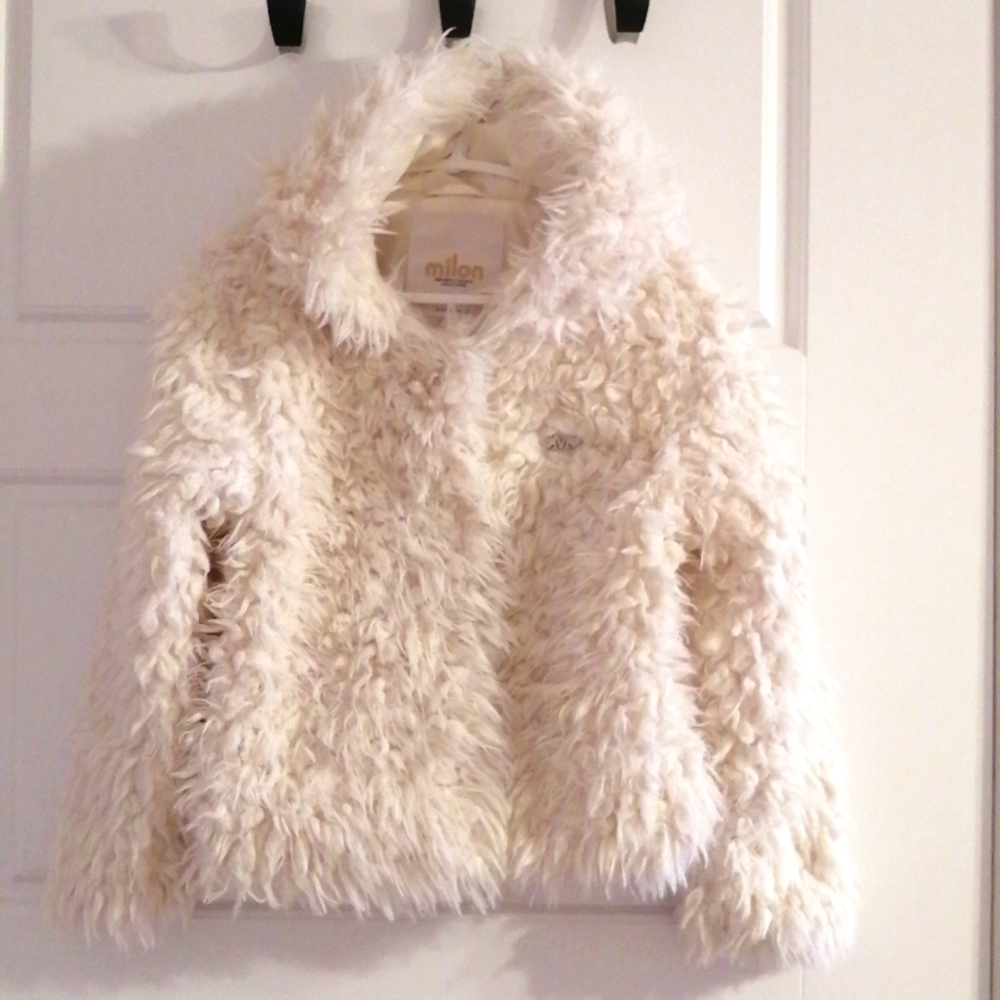 Girls Hoodie Faux Fur Sweater size 6